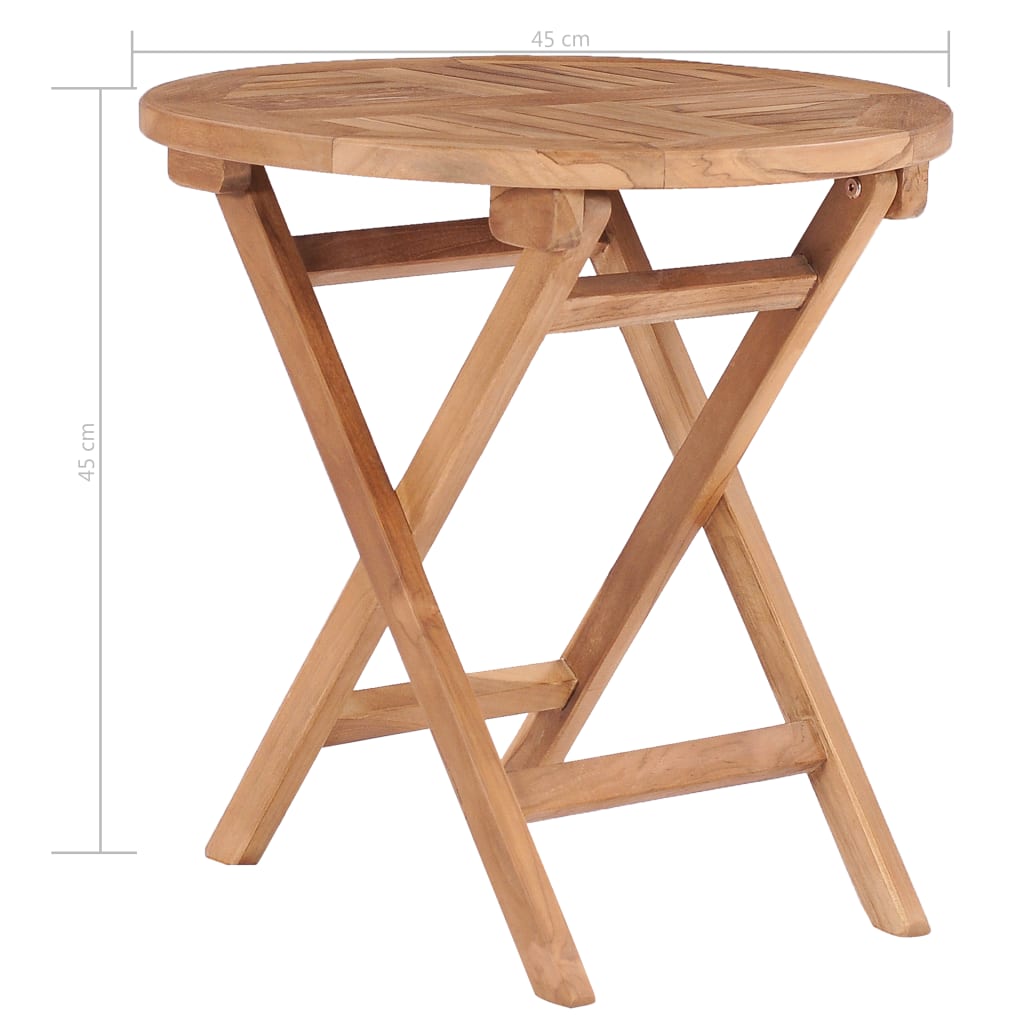 Mesa De Jardín Plegable Madera Maciza De Teca 45 Cm