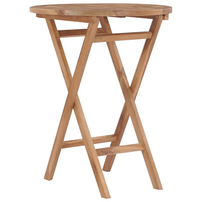 Mesa Plegable De Jardín Madera Maciza De Teca 60X60X75 Cm