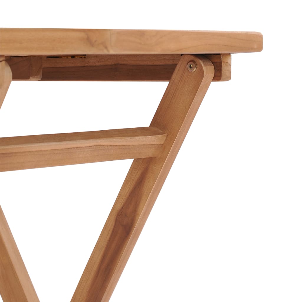 Mesa Plegable De Jardín Madera Maciza De Teca 60X60X75 Cm
