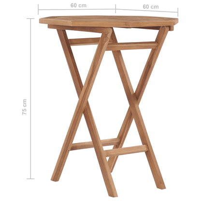 Mesa Plegable De Jardín Madera Maciza De Teca 60X60X75 Cm