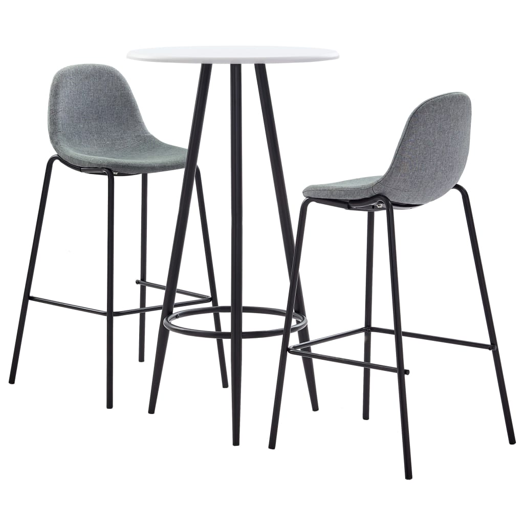 Juego De Mesa Alta Y Taburetes 3 Piezas Tela