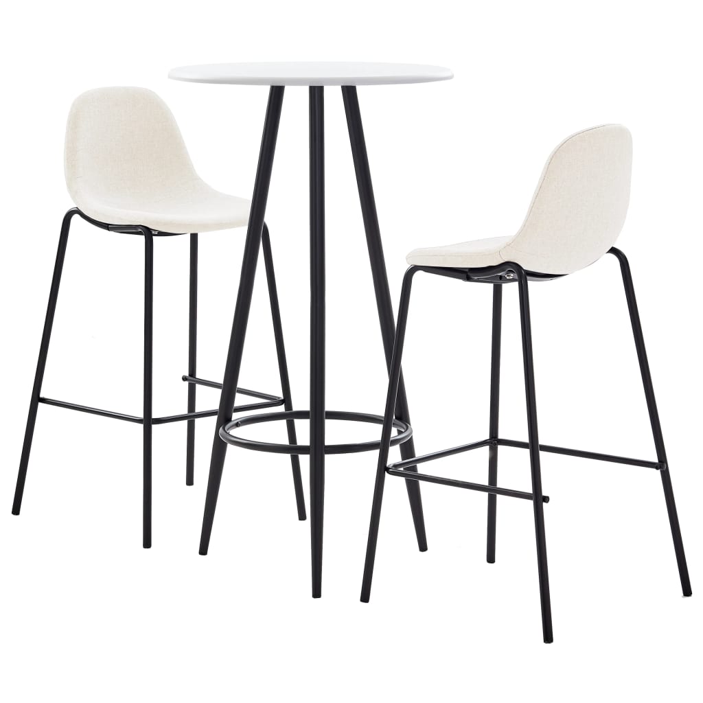 Juego De Mesa Alta Y Taburetes 3 Piezas Tela