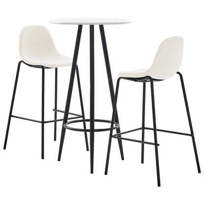 Juego De Mesa Alta Y Taburetes 3 Piezas Tela