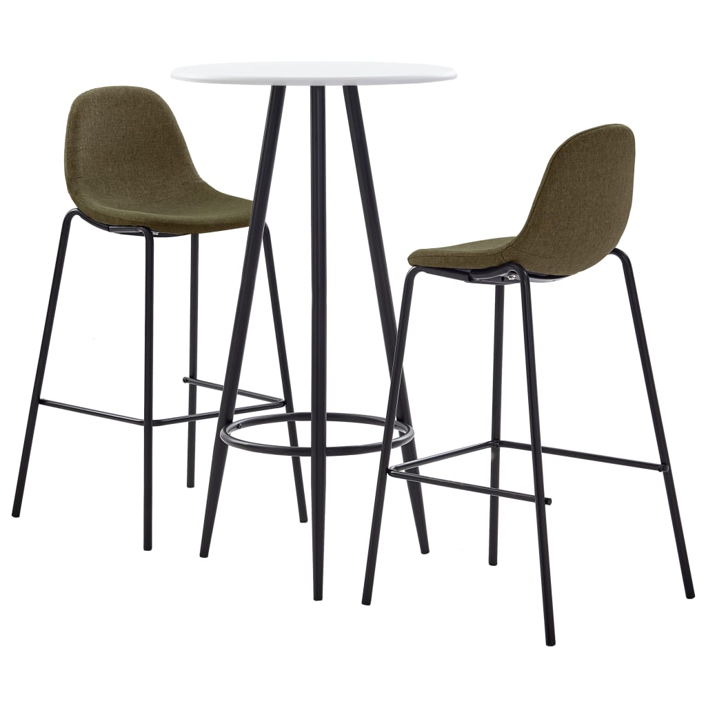 Juego De Mesa Alta Y Taburetes 3 Piezas Tela