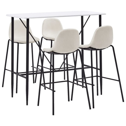 Juego De Mesa Alta Y Taburetes 5 Piezas Tela