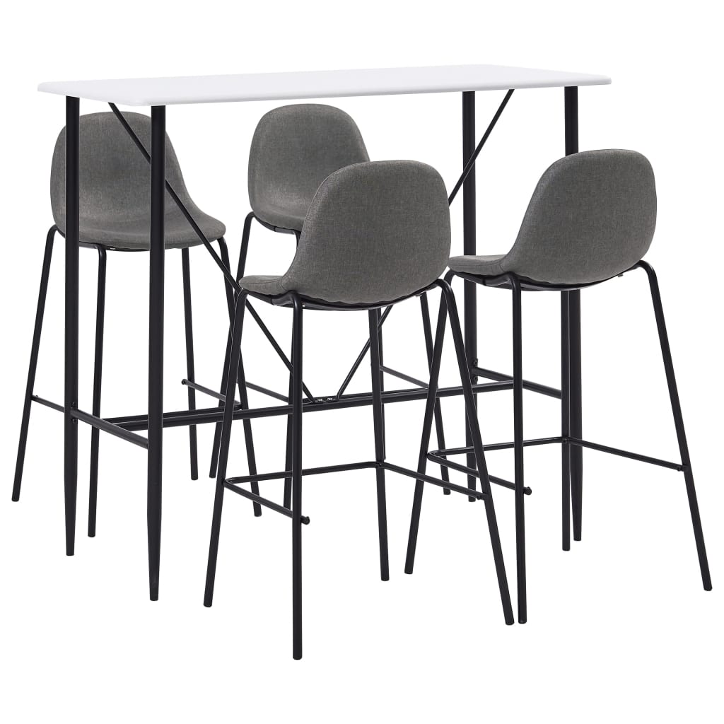 Juego De Mesa Alta Y Taburetes 5 Piezas Tela