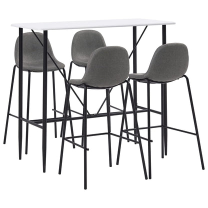 Juego De Mesa Alta Y Taburetes 5 Piezas Tela