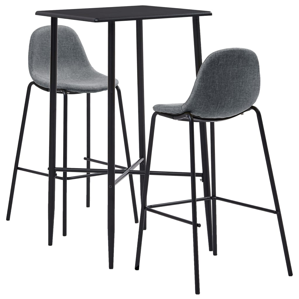 Juego De Mesa Alta Y Taburetes 3 Piezas Tela