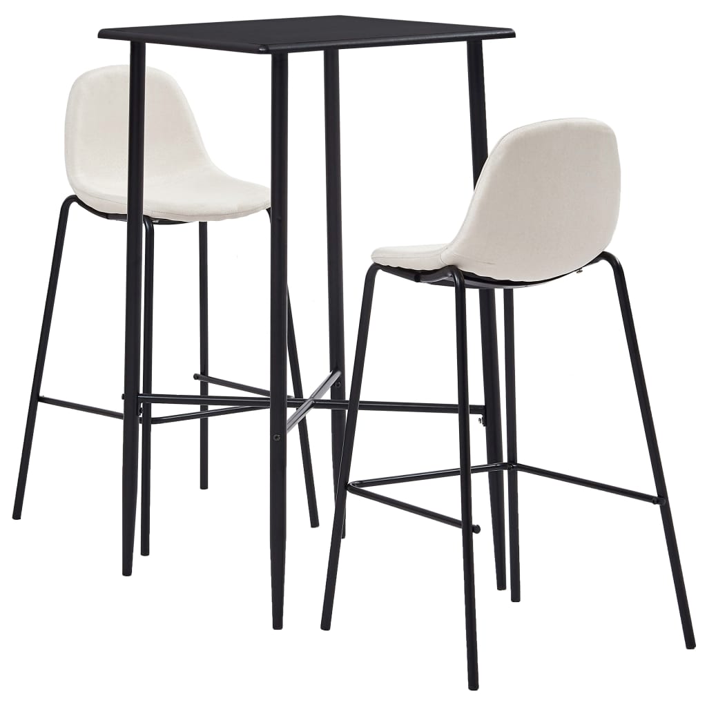 Juego De Mesa Alta Y Taburetes 3 Piezas Tela