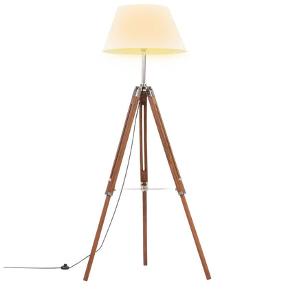 Lámpara De Trípode Madera Maciza De Teca 141 Cm