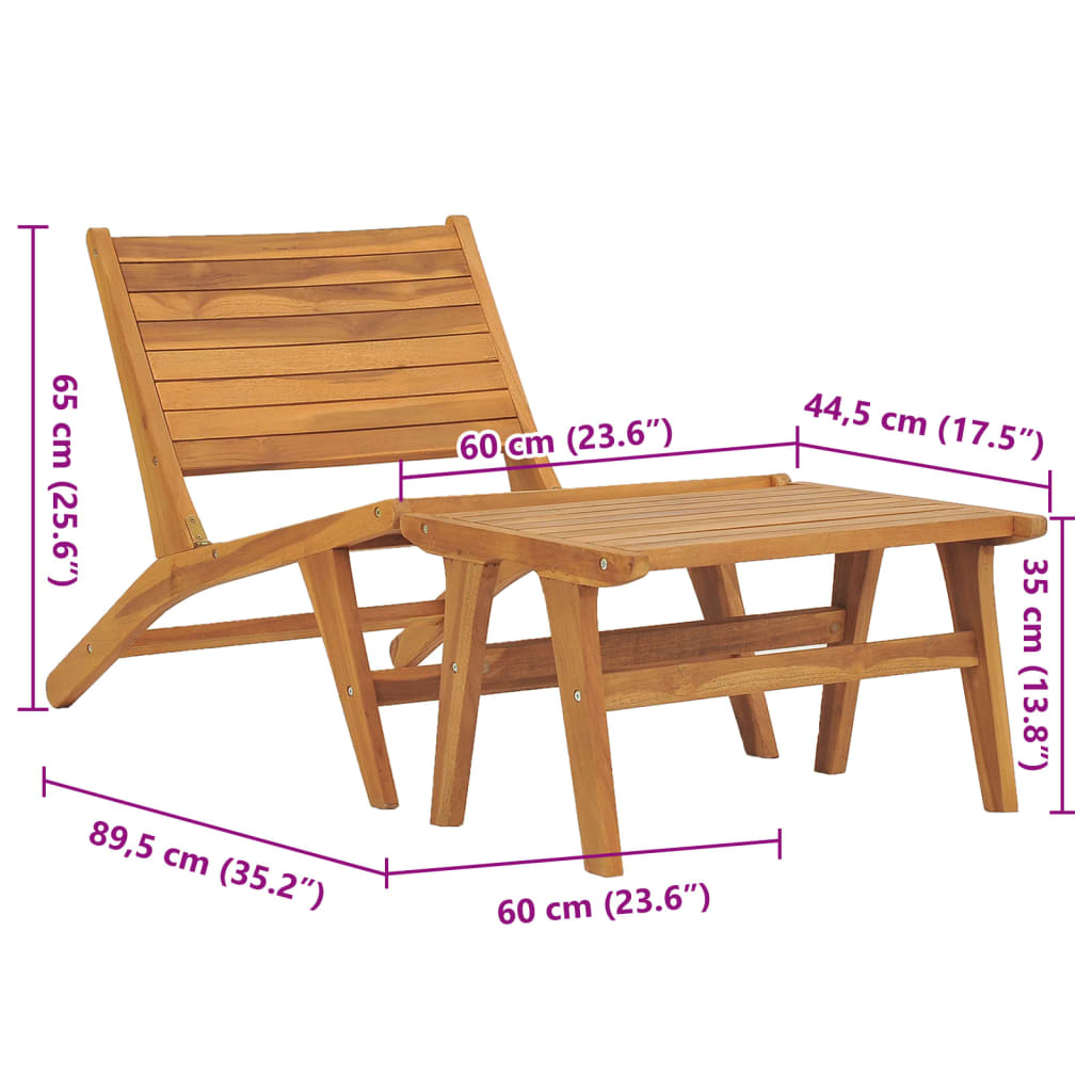 Silla De Jardín De Madera Maciza De Teca