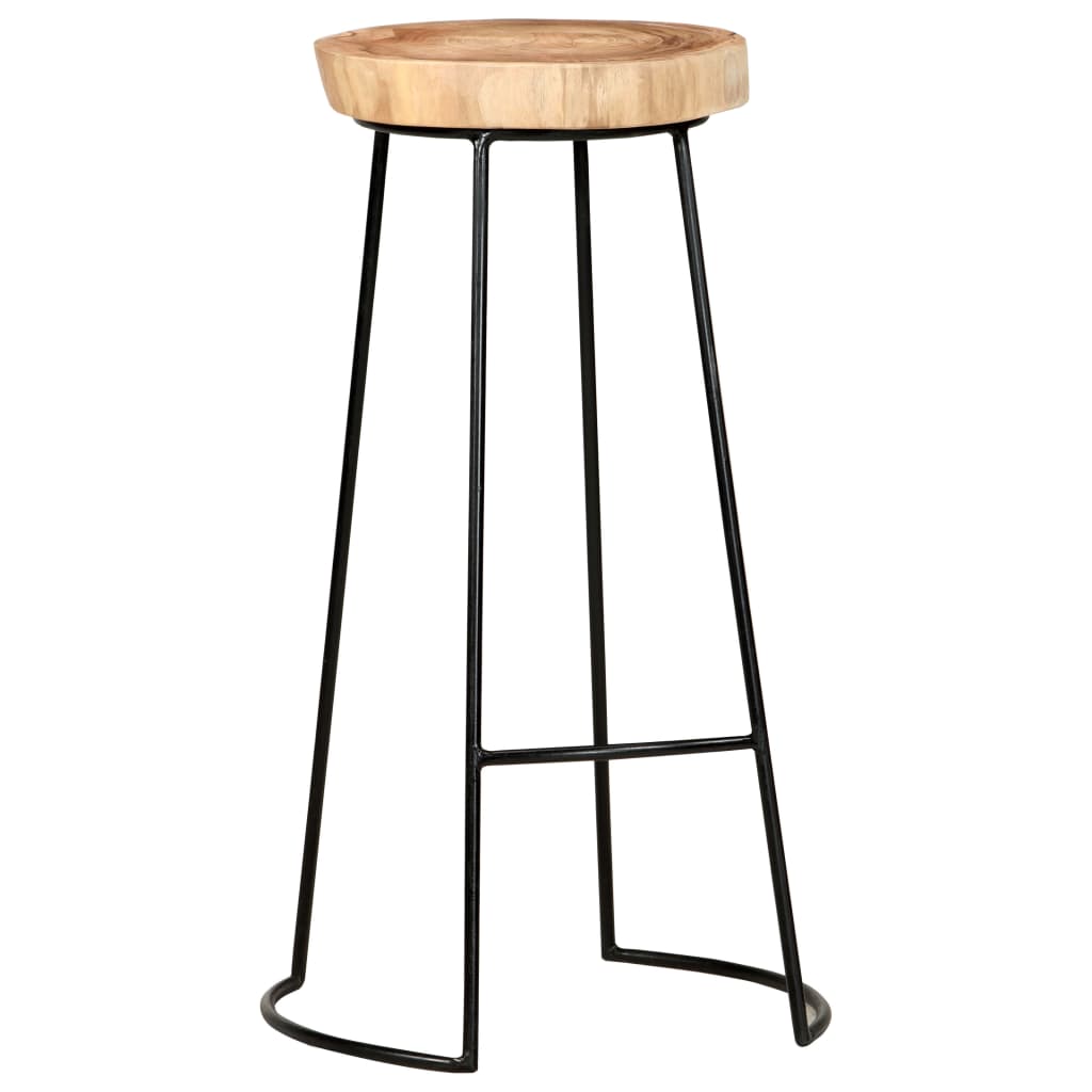 Taburetes De Cocina 2 Unidades Madera Maciza De Acacia