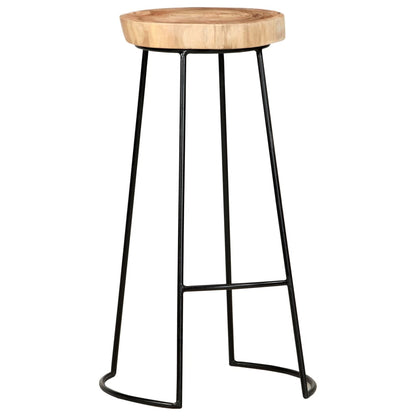 Taburetes De Cocina 2 Unidades Madera Maciza De Acacia