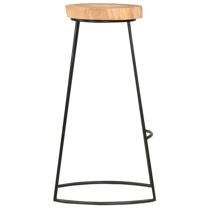 Taburetes De Cocina 2 Unidades Madera Maciza De Acacia