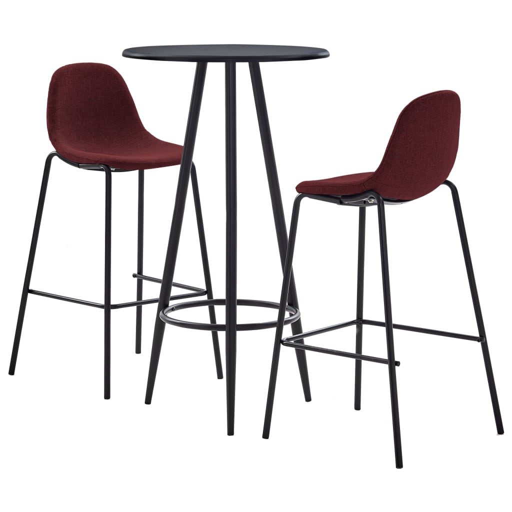 Juego De Mesa Alta Y Taburetes 3 Piezas Tela