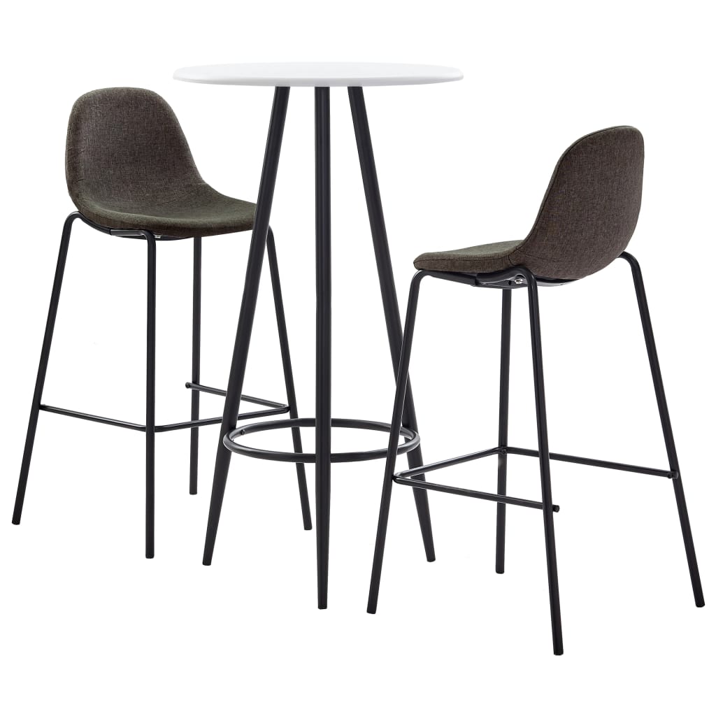 Juego De Mesa Alta Y Taburetes 3 Piezas Tela