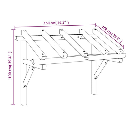 Pérgola De Puerta Madera Maciza De Pino