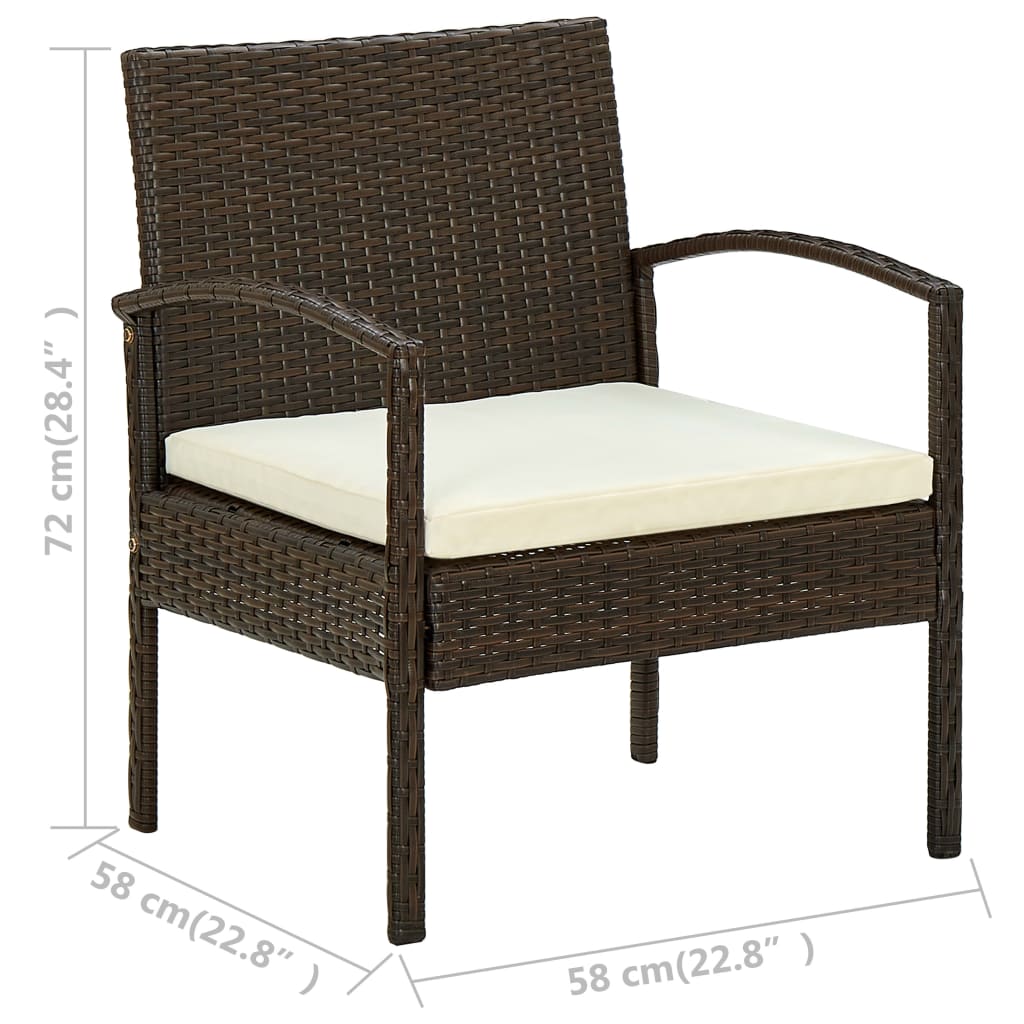 Silla De Jardín Con Cojín Ratán Sintético
