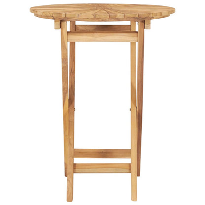 Mesa De Jardín Plegable Madera Maciza De Teca Ø 60 Cm