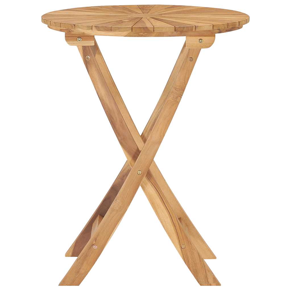 Mesa De Jardín Plegable Madera Maciza De Teca Ø 60 Cm