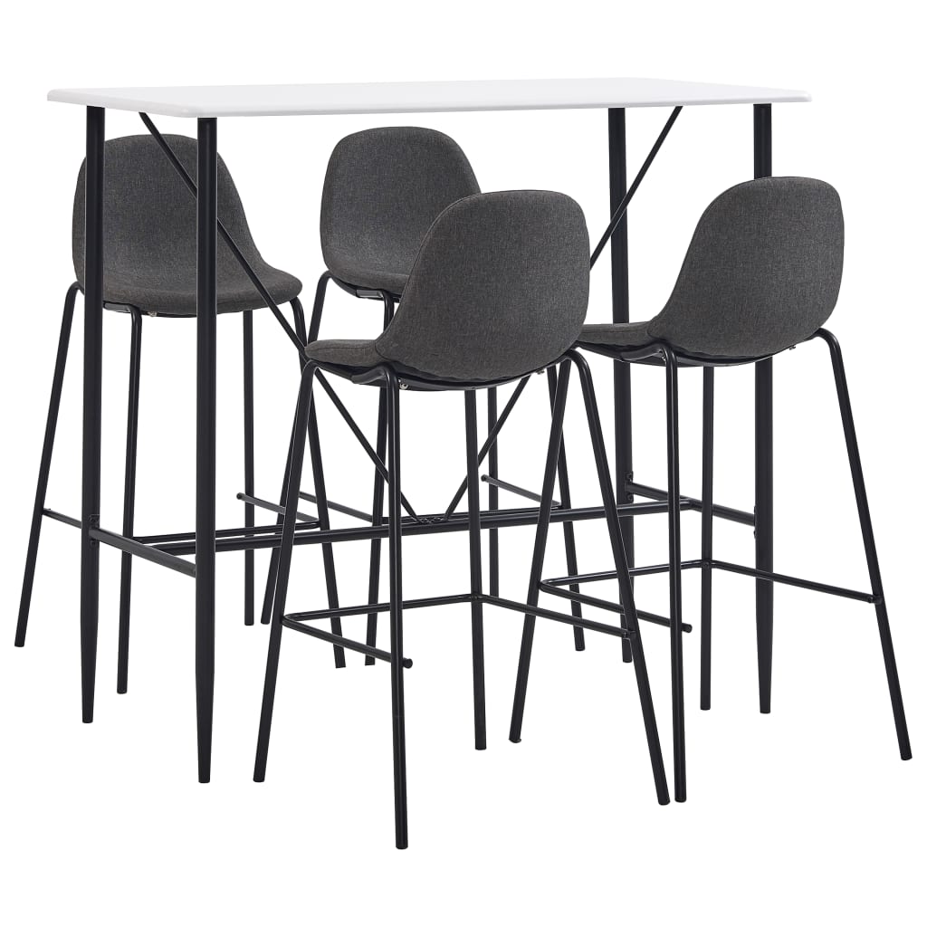 Juego De Mesa Alta Y Taburetes 5 Piezas Tela