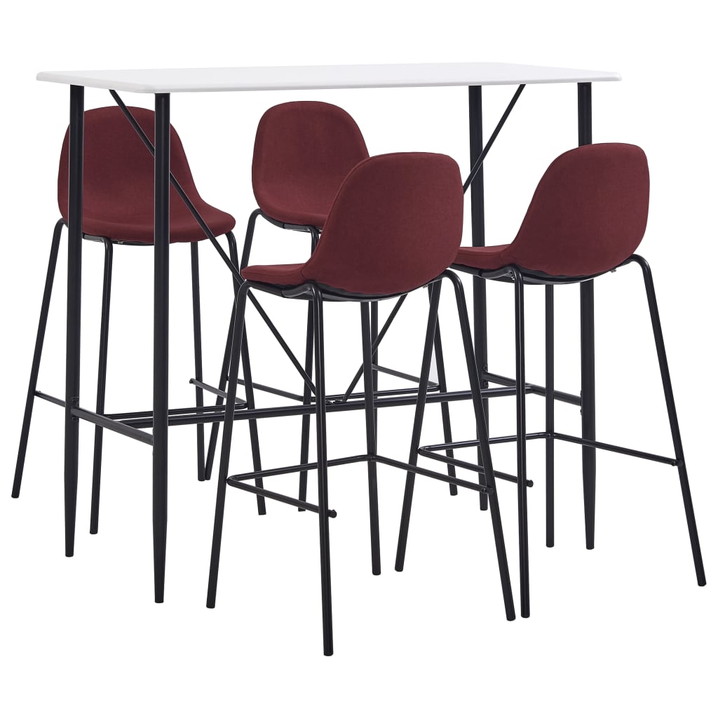 Juego De Mesa Alta Y Taburetes 5 Piezas Tela