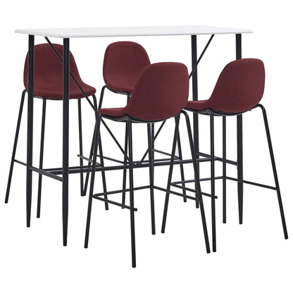 Juego De Mesa Alta Y Taburetes 5 Piezas Tela