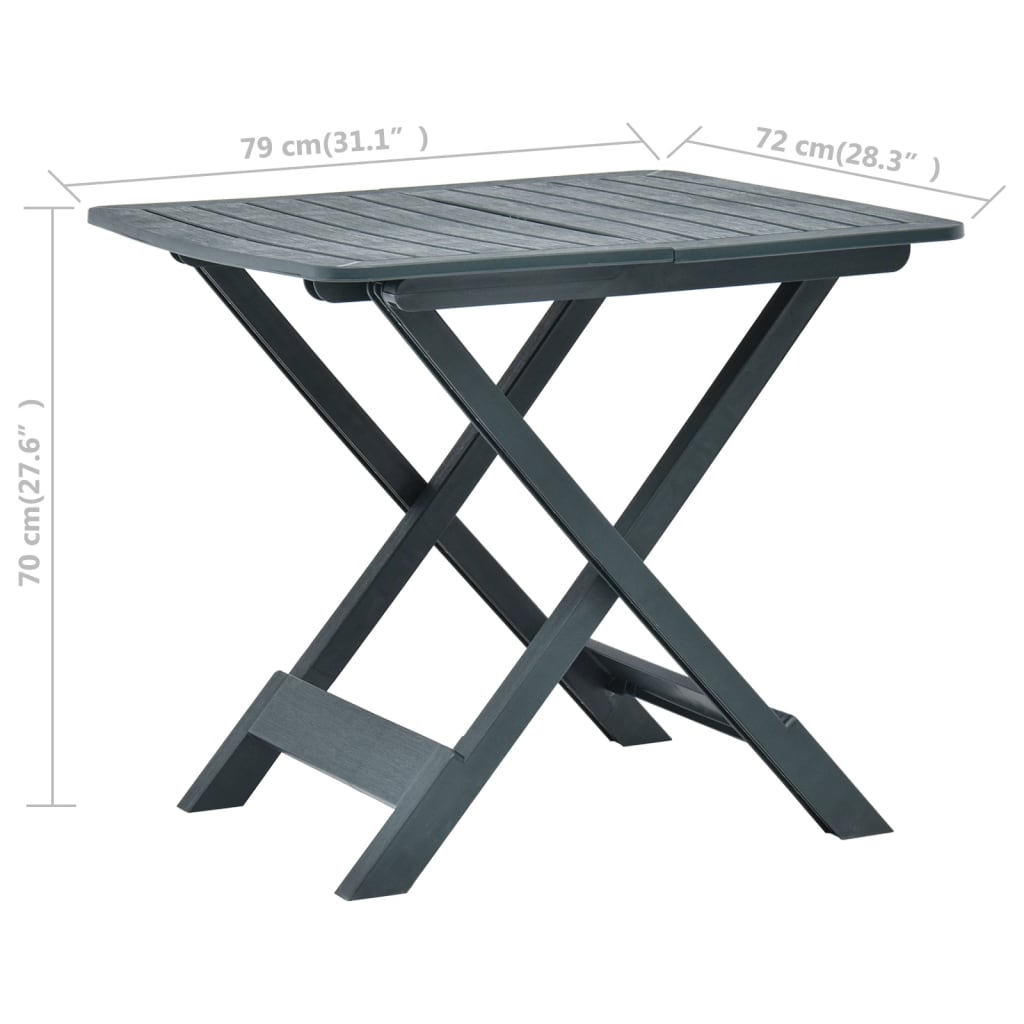 Mesa De Jardín Plegable De Plástico 79X72X70 Cm