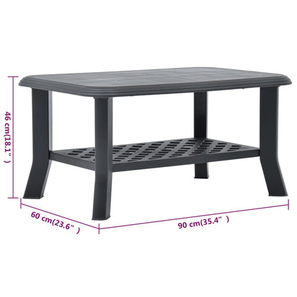 Mesa De Centro De Plástico Gris 90X60X46 Cm