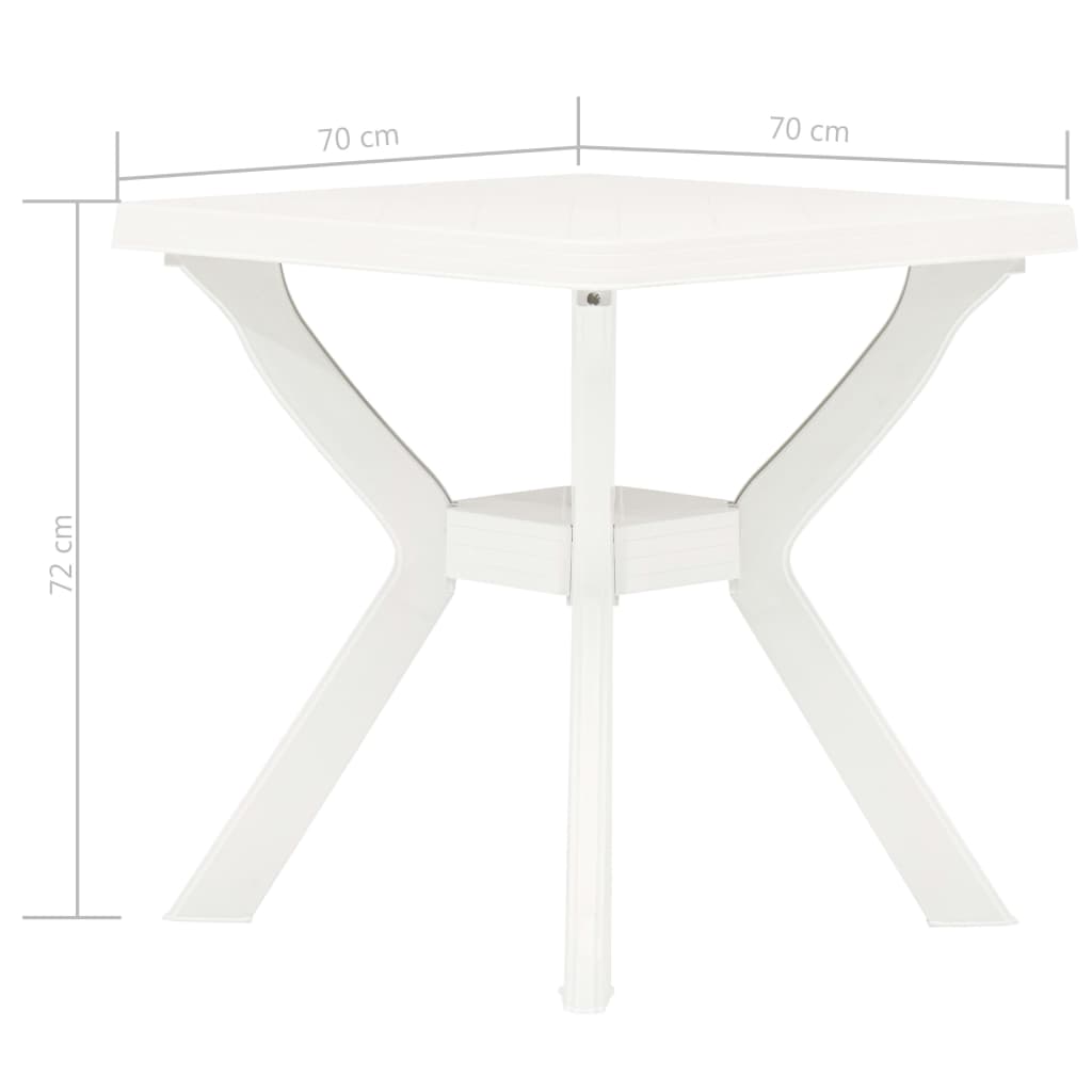 Mesa Bistro Blanca Plástico 70X70X72 Cm