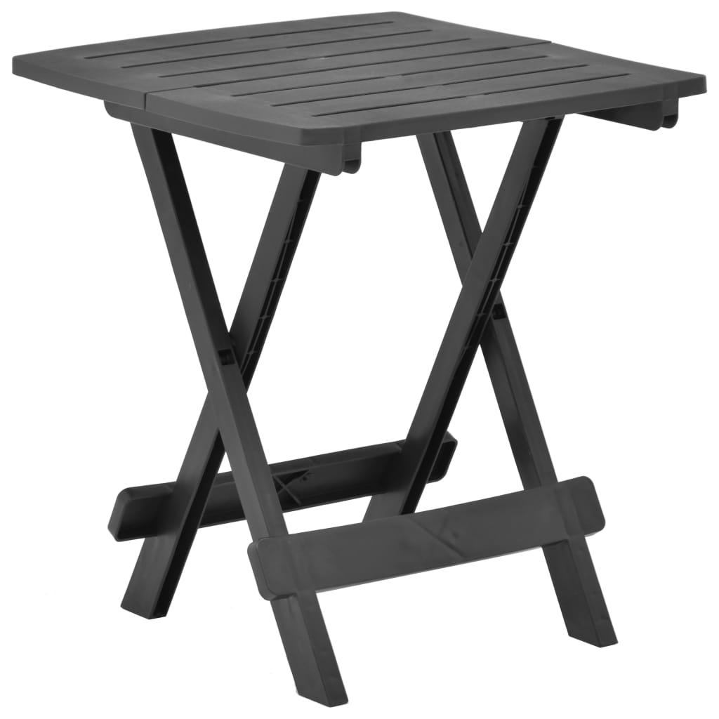 Mesa Plegable De Jardín Plástico Gris 45X43X50 Cm