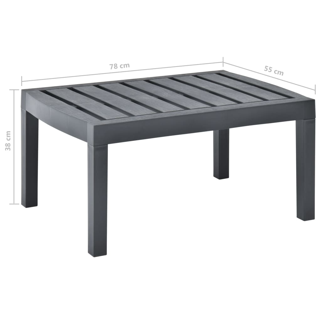 Mesa De Jardín De Plástico Gris 78X55X38 Cm