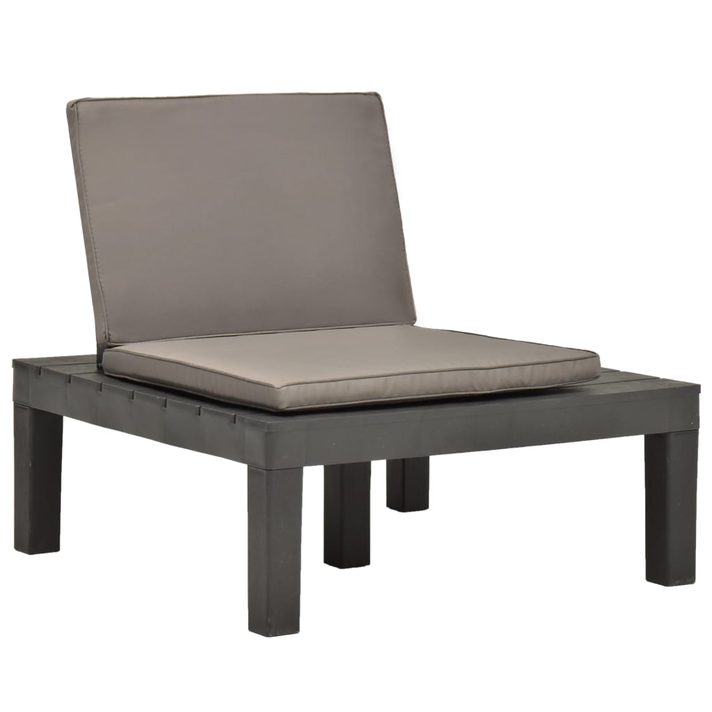 Tumbona De Jardin Con Cojín Plástico Gris