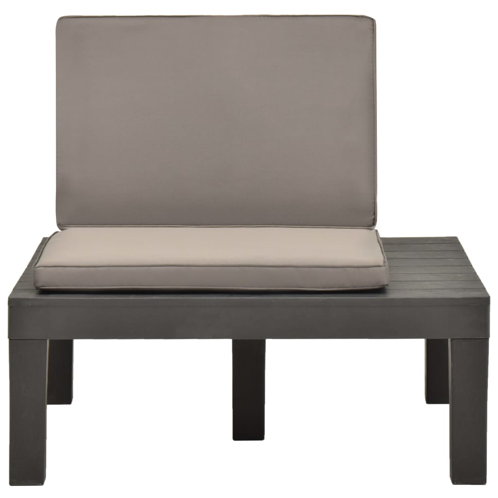 Tumbona De Jardin Con Cojín Plástico Gris