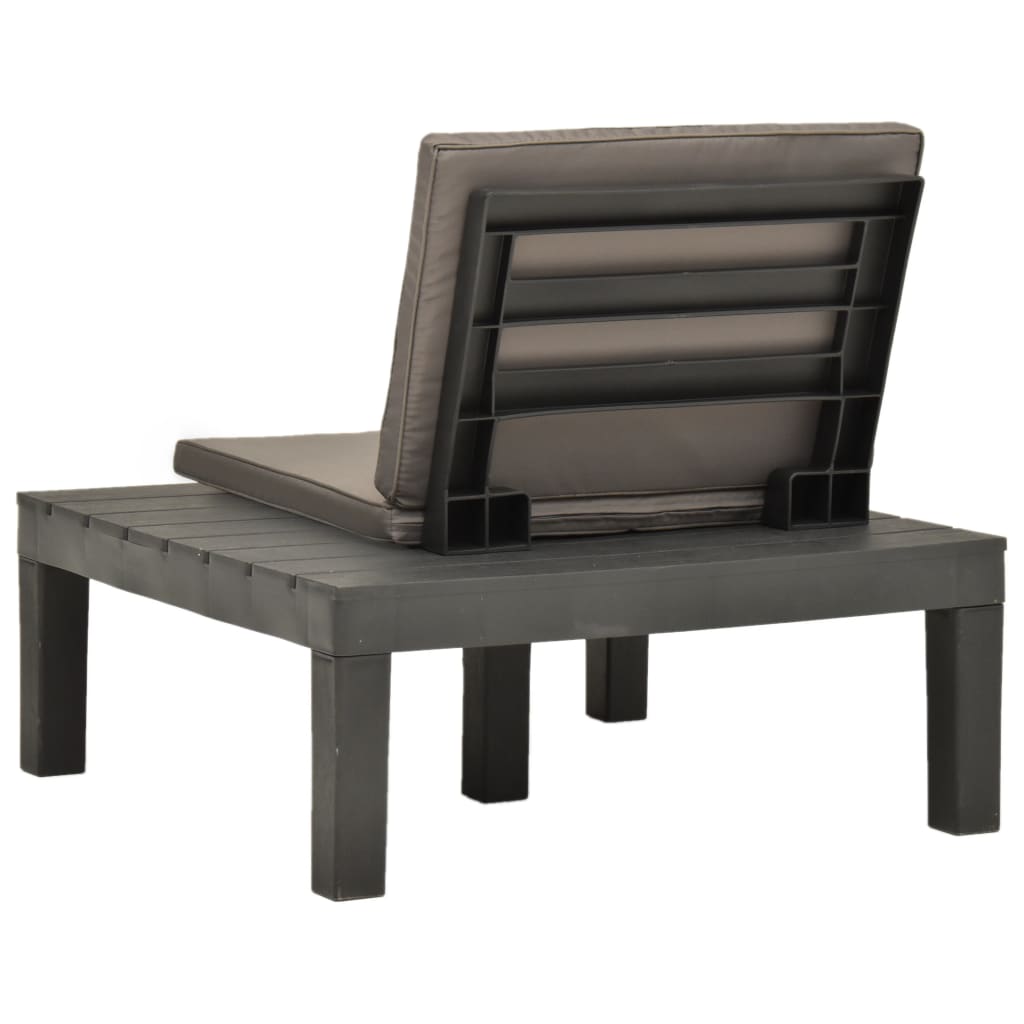 Tumbona De Jardin Con Cojín Plástico Gris