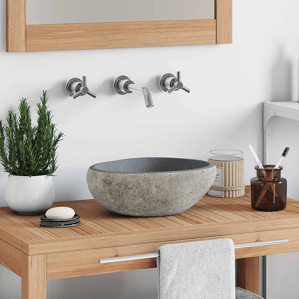 Lavabo Ovalado Piedra De Río (29-38)X(24-31) Cm