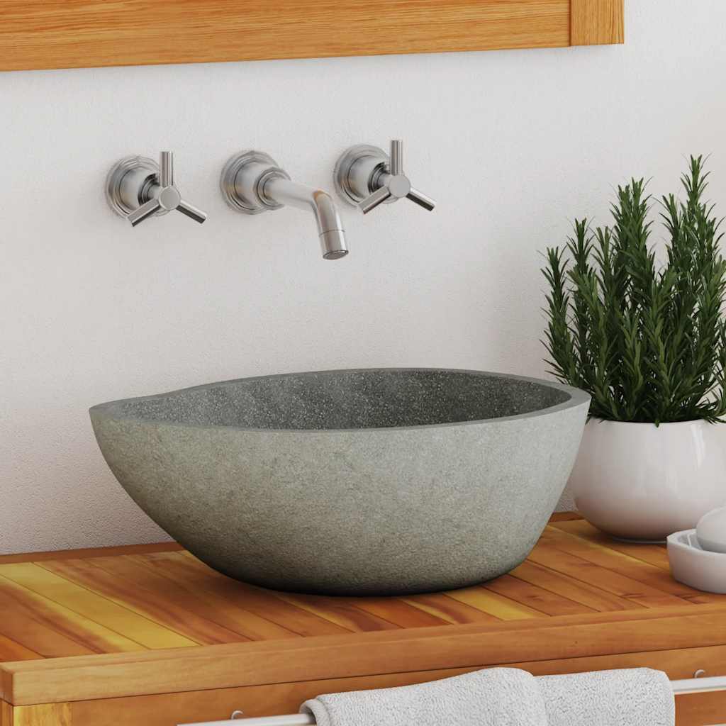 Lavabo Ovalado Piedra De Río (29-38)X(24-31) Cm