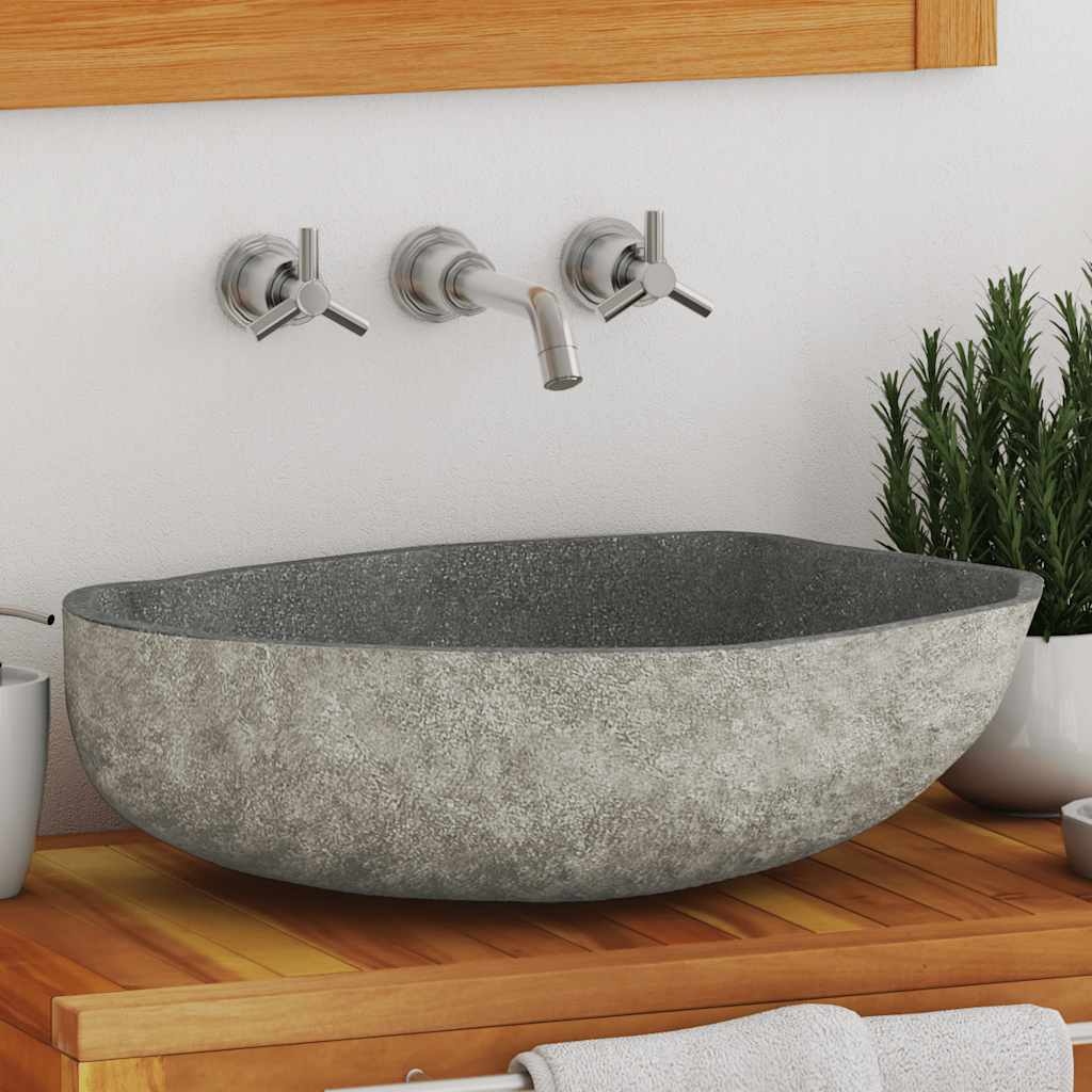 Lavabo Ovalado Piedra De Río (29-38)X(24-31) Cm