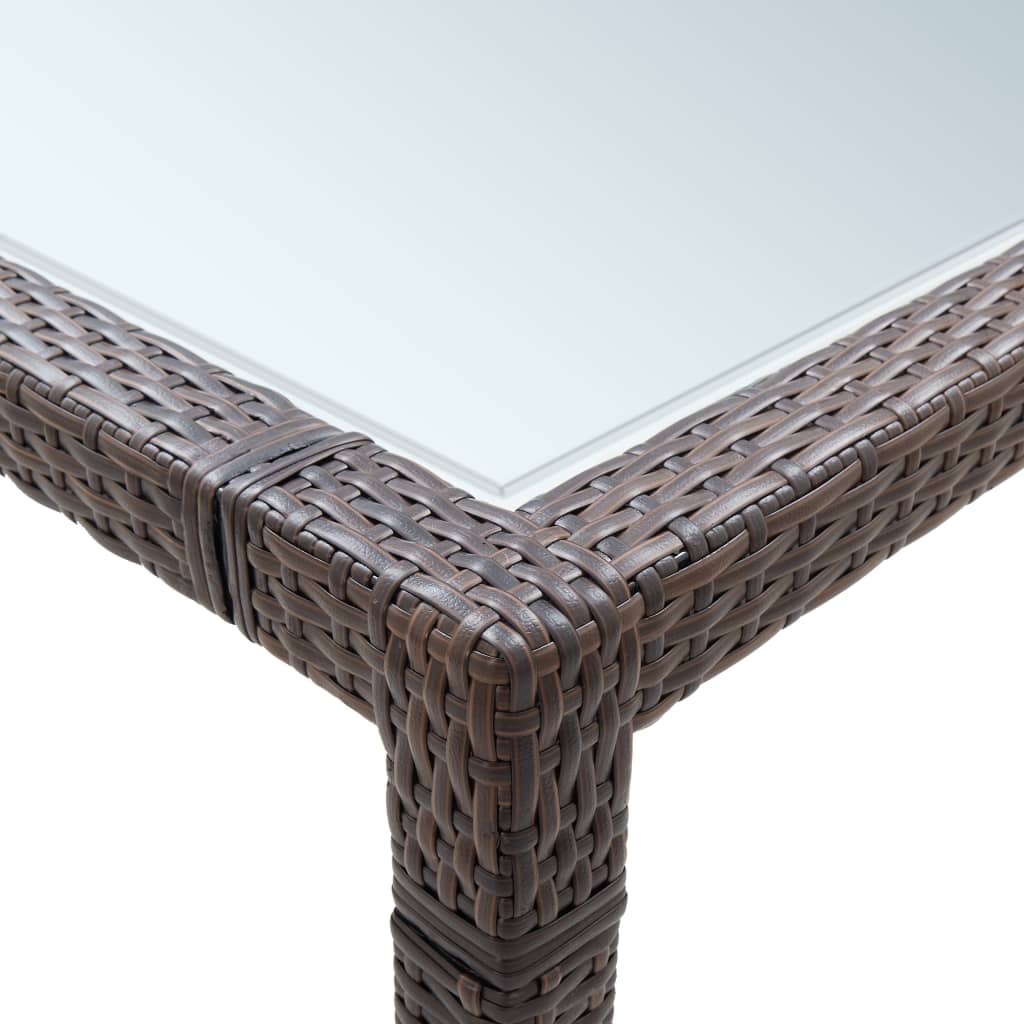Mesa De Comedor De Jardín Ratán Sintético 200X200X74 Cm