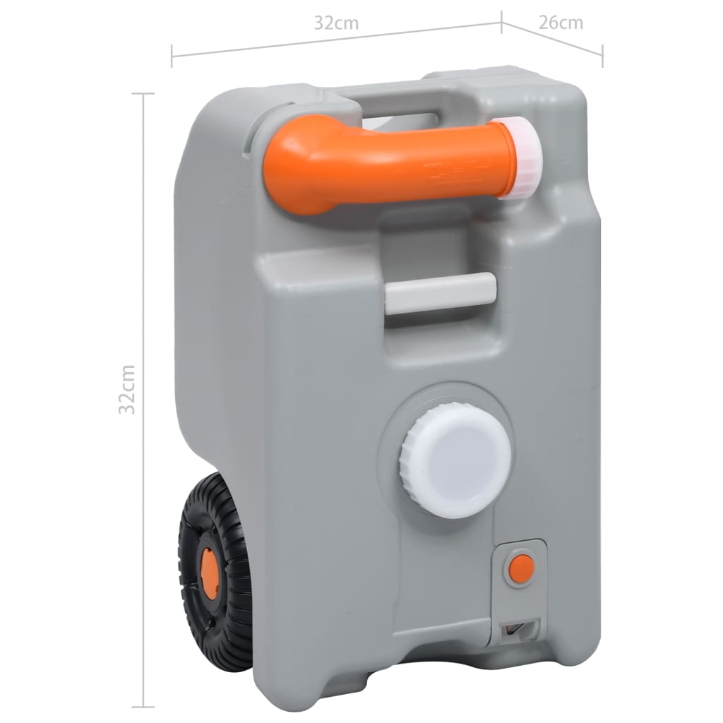 Depósito De Agua Con Ruedas Para Camping Gris 25 L