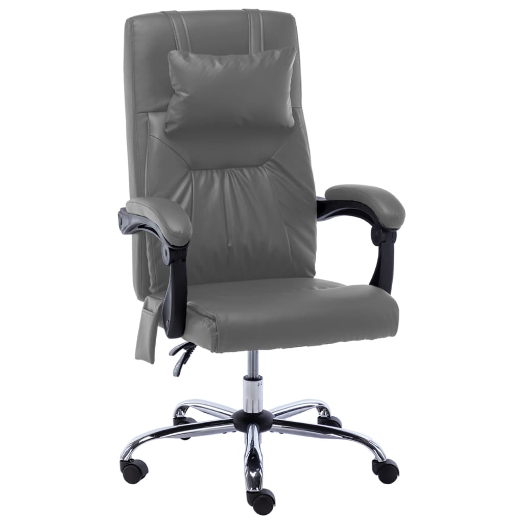 Silla De Oficina De Masaje De Cuero Sintético Negra