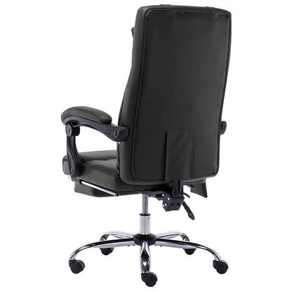Silla De Oficina De Masaje De Cuero Sintético Negra
