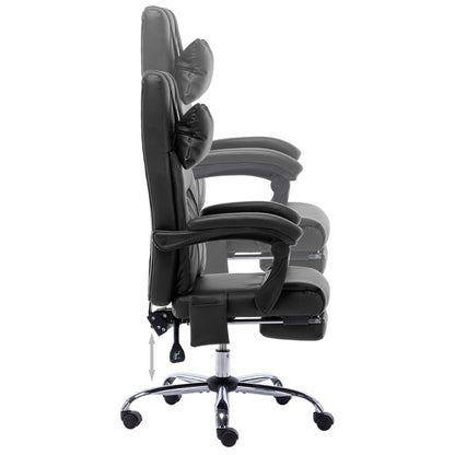 Silla De Oficina De Masaje De Cuero Sintético Negra