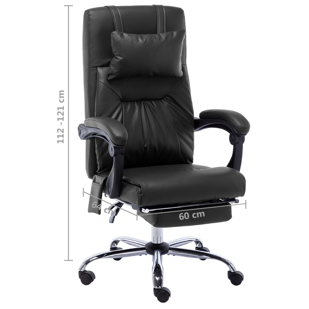Silla De Oficina De Masaje De Cuero Sintético Negra