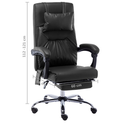 Silla De Oficina De Masaje De Cuero Sintético Negra