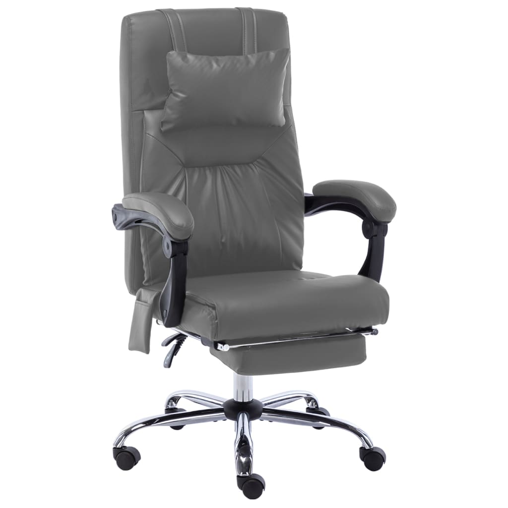 Silla De Oficina De Masaje De Cuero Sintético Negra