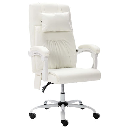 Silla De Oficina De Masaje De Cuero Sintético Negra