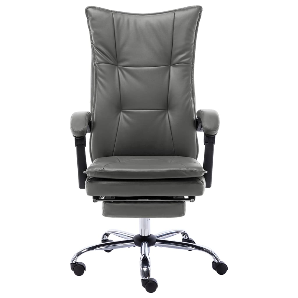 Silla De Oficina De Cuero Sintético Gris