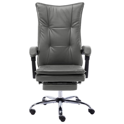 Silla De Oficina De Cuero Sintético Gris