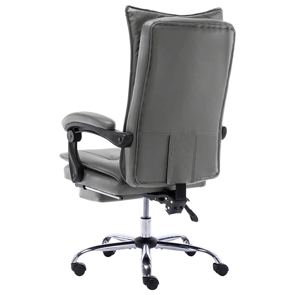 Silla De Oficina De Cuero Sintético Gris